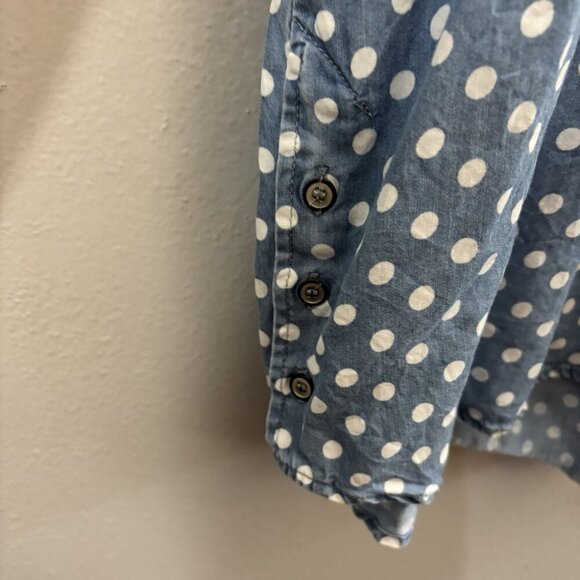 Multiples Polka Dot Chambray Shirt Size 2X Lyocell - Picture 3 of 10